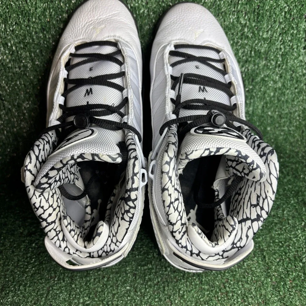 Jordan 6 Rings Motorsport Leather Athletic Basketball Shoes White Mens Size 10.5